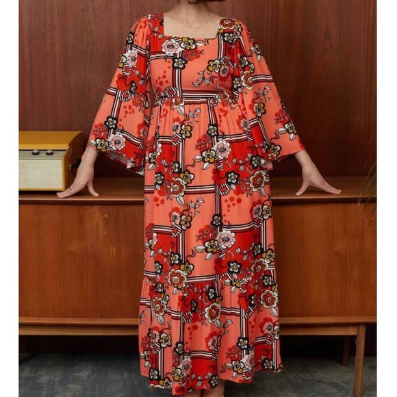 Joanie x Dawn O’Porter “Gimlet” Maxi Dress Retro 70s Red Carpet Floral NWT US 6 - Picture 6 of 8